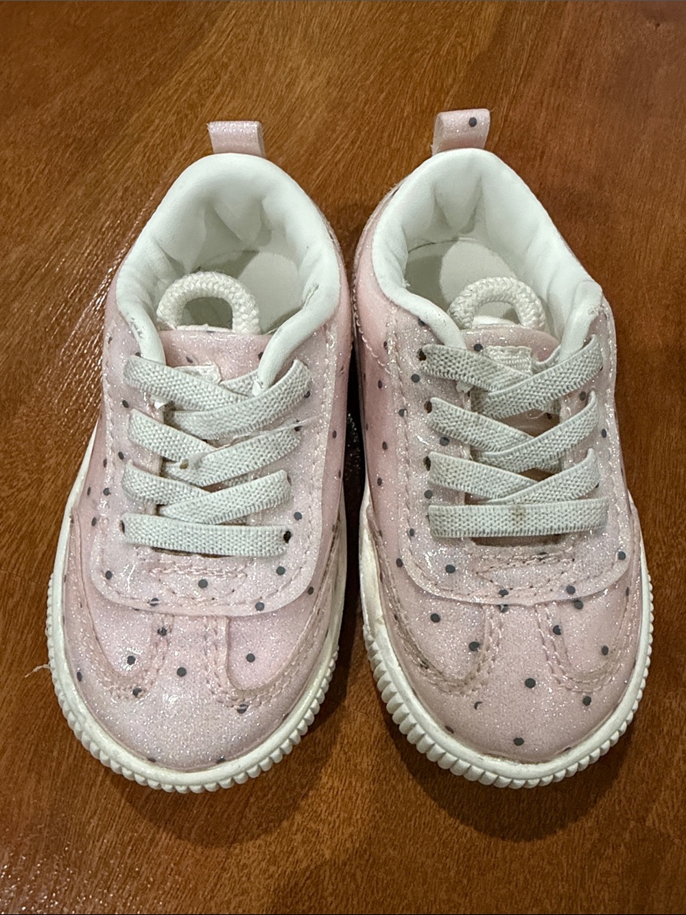 Carters Pink Glitter Polka Dot Kids Sneakers